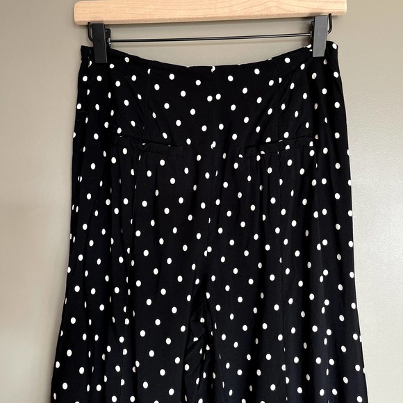 Anthropologie Chesapeake Wide-Legs Black White Polka Dot Floral Pants Size‎ 4 - Picture 14 of 16